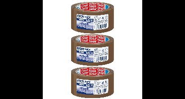 3x Tesa verpakkingstape sterk bruin 66 mtr x 50 mm verpakkingsbenodigdheden