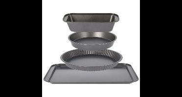 4-Delige set bakvormen/cakevormen met anti-aanbak laag zwart