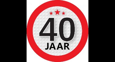 40 jaar leeftijd sticker - rond - Dia 9 cm - 40 jaar verjaardag - jubileum - leeftijd versiering