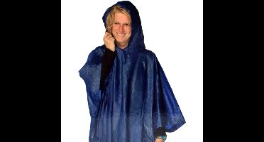 4x stuks blauwe regenponchos met capuchon voor volwassenen