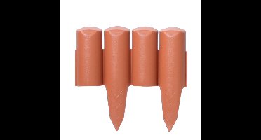 4x stuks kunststof graskant/tuin rand/kantopsluiting terracotta totale lengte 10 meter