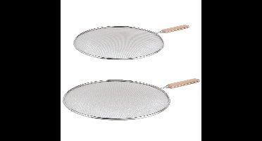 5Five Set van 2x Universele spatdeksels - afgietdeksels - voor pannen - rvs - Dia 29 en 33 cm