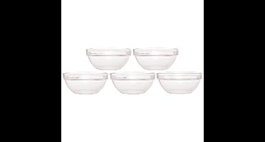 5x Glazen schaal/kom 20 cm