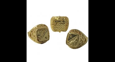 5x stuks grote gouden carnaval/verkleed ring van plastic