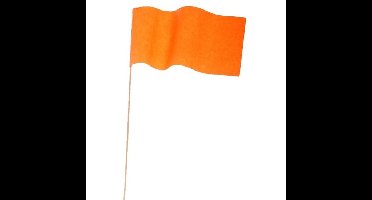 60x Oranje papieren zwaaivlaggetjes 23 cm