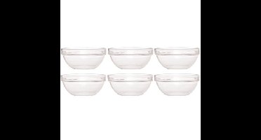 6x Salade schaaltjes/slakommetjes van glas 12 cm