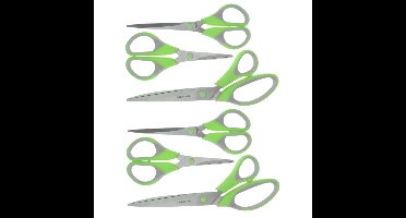 6x stuks scharen / scharenset 14 / 17 / 21 cm groen
