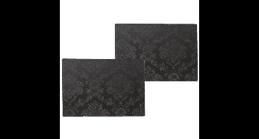 6x stuks tafel placemat amatista - zwart - 30 x 43 cm - stevige onderlegger - anti-slip