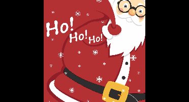 80x stuks kerst thema tafel servetten kerstman 33 x 33 cm