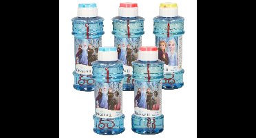 8x Disney Frozen 2 bellenblaas flesjes met bal spelletje in dop 300 ml voor kinderen