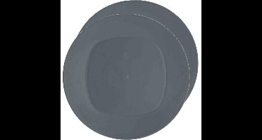 8x Stuks onbreekbare kunststof ontbijt/dinerbordjes - grijs - 20 cm