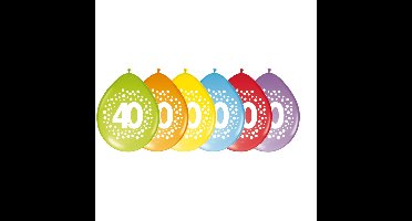 8x stuks verjaardag leeftijd ballonnen 40 jaar thema 29 cm