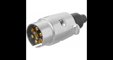 Aanhangwagen stekker - 7 polig - metaal - zilver - vlakstekker