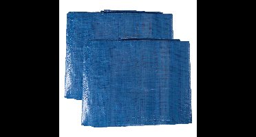 Afdekzeil/dekzeil - 2x - blauw - waterdicht - kunststof 65 gr/m2 - 180 x 240 cm