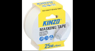 Afplaktape/schilderstape - wit - 48mm x 25m - voor binnen/buiten