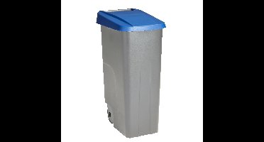 Afvalcontainer/rolemmer Basic - blauw - 110 liter - 57 x 42 x 88 cm - huis/tuin afval scheiden