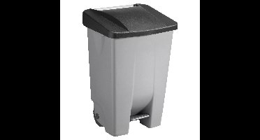 Afvalcontainer/rolemmer/pedaalemmer Basic - zwart - 80 liter - 19 x 41 x 75 cm - afval scheiden