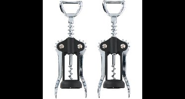 Alpina Kurkentrekker - 2x - 17 cm - met hefbomen - flesopener