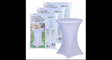 Alpina nette afdekhoes voor een statafel - 3x - wit - spandex elastiek - D90 x 115 cm