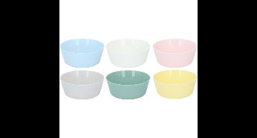 Alpina schaaltjes/kommetjes - 6x - gekleurd - kunststof - D11,8xH5 cm