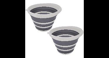 Alpina Schoonmaakemmer - 2x - opvouwbaar - 10L - emmer - wit/grijs - 32