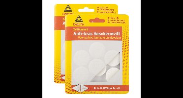 Anti-krasvilt - 12x - wit - 33 mm - rond - zelfklevend - meubel beschermvilt