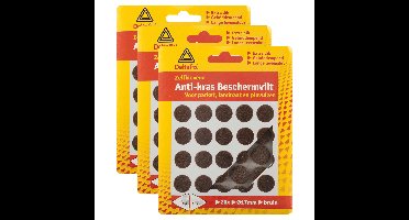 Anti-krasvilt - 60x - bruin - 17 mm - rond - zelfklevend - meubel beschermvilt