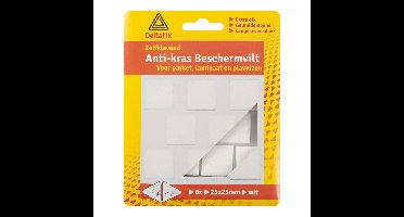 Anti-krasvilt - 8x - wit - 25 x 25 mm - vierkant - zelfklevend - meubel beschermvilt