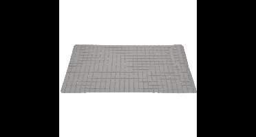 Anti-slip badmat lichtgrijs 69 x 39 cm rechthoekig