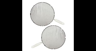 Antispatdeksel - 2x - zilver - RVS - D29cm - Cosy&Trendy