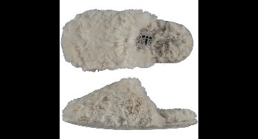 Apollo Instap slippers/pantoffels Fluffy - dames - beige - maat 37-38 - huissloffen