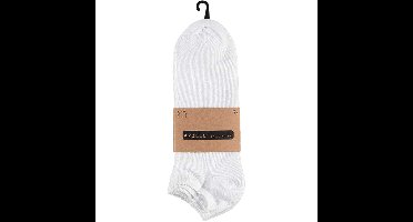 Apollo witte heren sneakersokken/enkelsokken - maat 41-46 - 5x paar - katoen