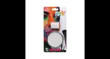 Atosa OIL grimeer schmink met sponsje - wit - 6 gram - carnaval/verkleed thema