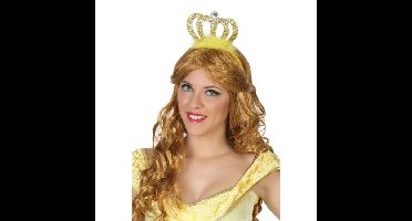 Atosa Prinses/koningin verkleed diadeem - goud kroon - Carnaval/themafeest