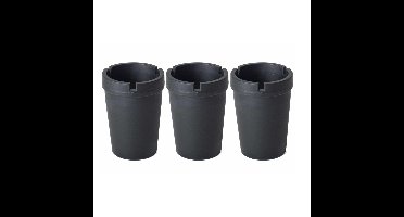 Auto asbak met deksel - 3x - zwart - 11 x 8 cm - Geurvrije/rookvrije auto asbak