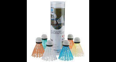 Badminton shuttles - 6x - gekleurd - kunststof