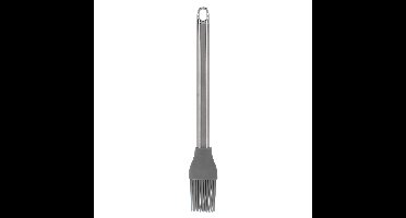 Bakkwast - zilver/antraciet - RVS/Siliconen - 26 cm - Keukengerei