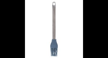 Bakkwast - zilver/blauw - RVS/Siliconen - 26 cm - Keukengerei