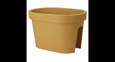 Balkon plantenpot/bloempot - okergeel - 40 x 25 cm - ovaal - kunststof