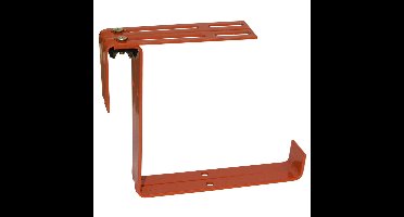 Balkonbeugel - 2x - voor railing t/m 14 cm - terracotta - bloem/plantenbakken ophang beugel