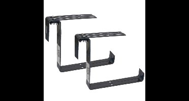 Balkonbeugel - 4x - voor railing t/m 14 cm - grijs - bloem/plantenbakken ophang beugel
