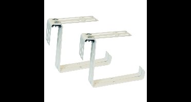 Balkonbeugel - 6x - voor railing t/m 14 cm - wit - bloem/plantenbakken ophang beugel