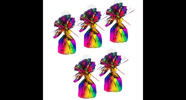 Ballon gewichtjes - 10x - regenboogkleur - 170 gram - gewichtjes voor helium ballontrosjes