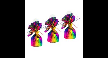 Ballon gewichtjes - 3x - regenboogkleur - 170 gram - gewichtjes voor helium ballontrosjes