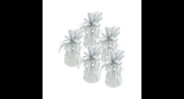 Ballon gewichtjes - 5x - wit - 170 gram - gewichtjes voor helium ballontrosjes