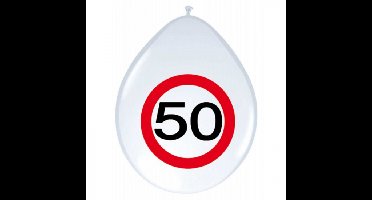 Ballonnen 50 jaar - 24x - 30 cm - verkeersbord - versiering Sarah/Abraham