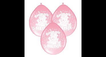 Ballonnen geboorte meisje - 8x - lichtroze - baby thema versiering
