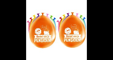 Ballonnen pensioen - Geniet van je pensioen - 24x st - gekleurd - ca 30 cm - latex
