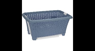 Bathroom solutions wasmand op poten - blauw - 38 liter - 39 x 59 x 29 cm - Wasgoedmanden