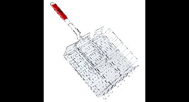 BBQ/barbecue rooster - grill mand - metaal/hout - 42 x 66 x 7 cm